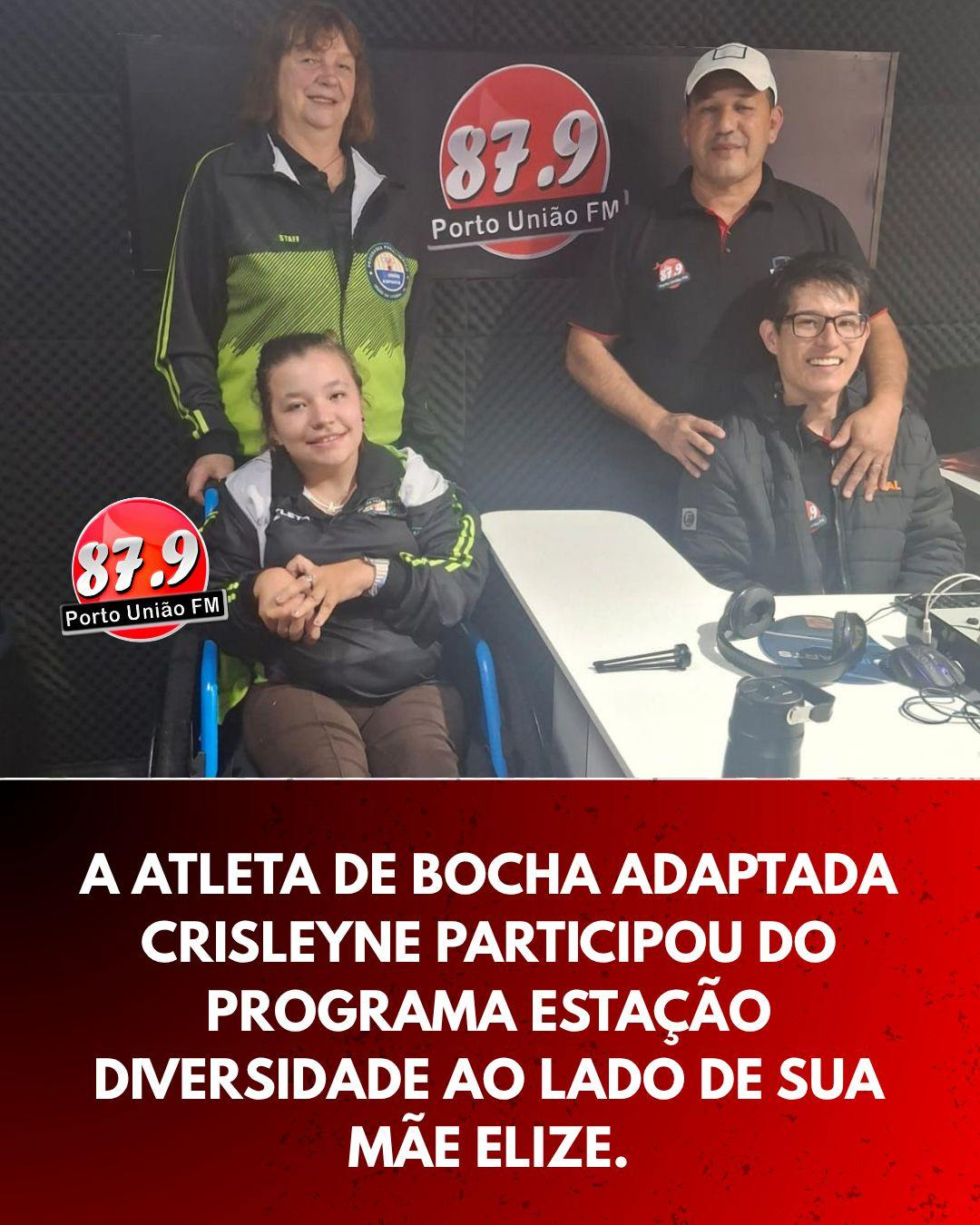 Atleta de Bocha adaptada do programa paralímpico de União da Vitoria participou do programa estação diversidade neste sábado