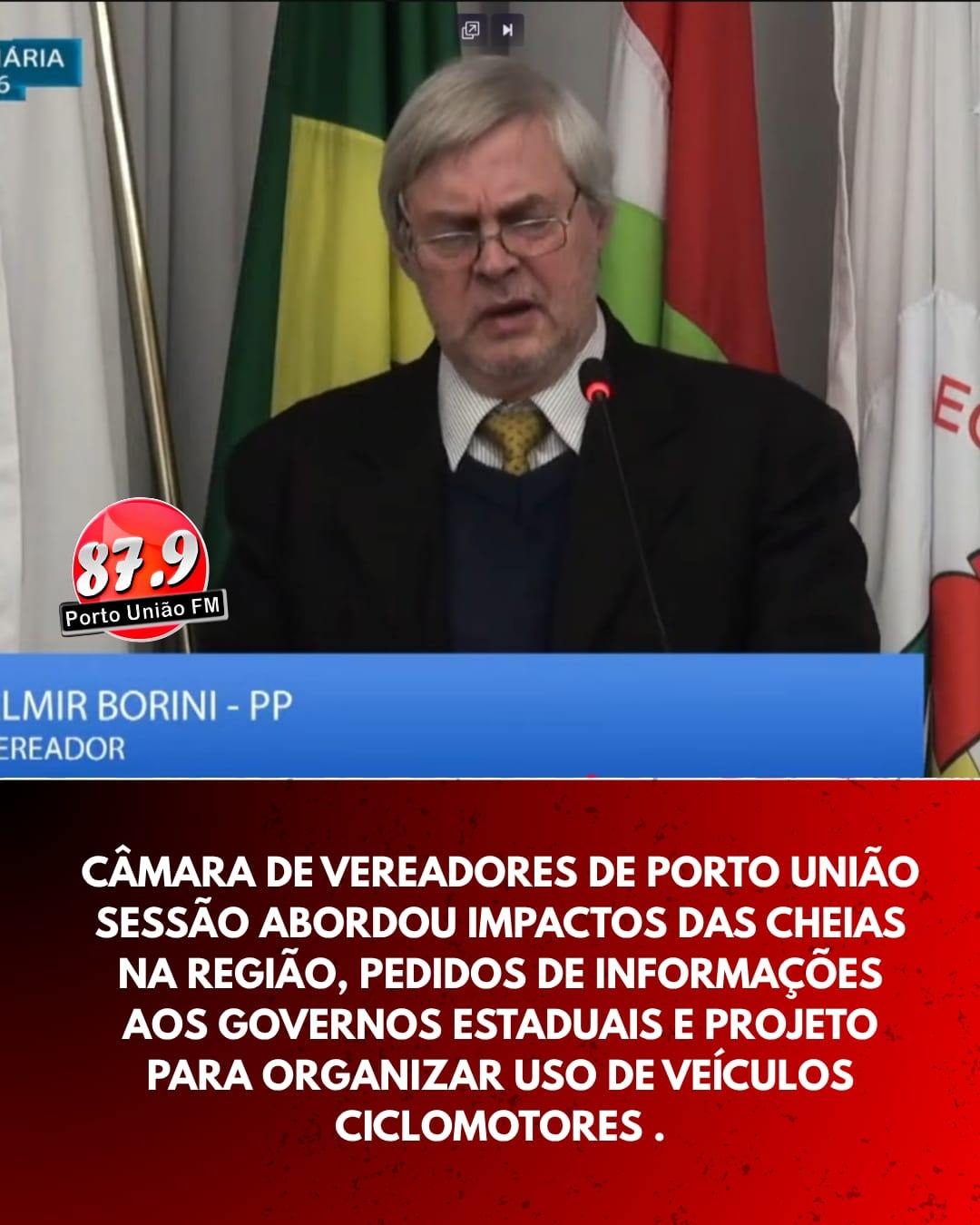 Enchentes, ciclomotores elétricos e homenagens marcaram sessão da Câmara de Porto União