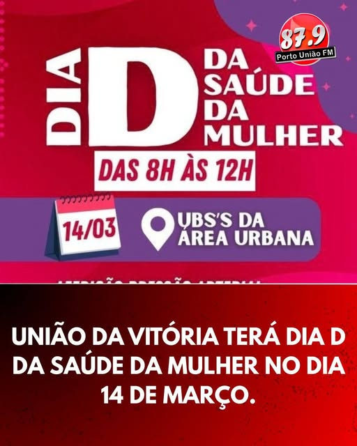 União da Vitória promove Dia D da Saúde da Mulher neste sábado