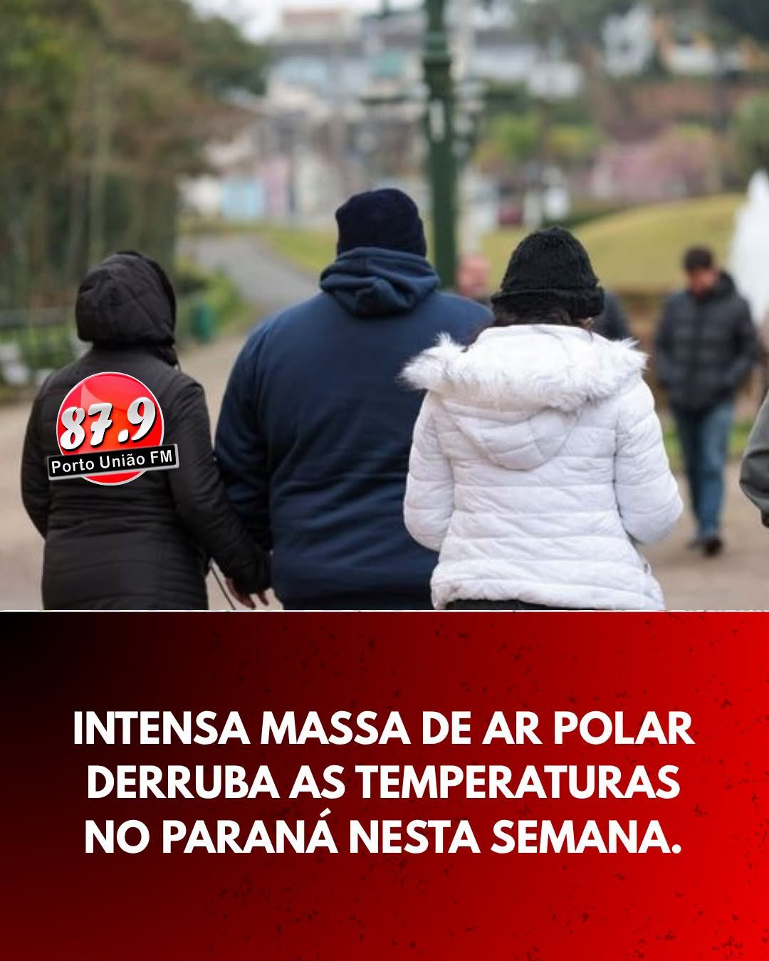 A primeira frente fria do inverno avançou pelo Sul do Brasil nesta segunda-feira (22)