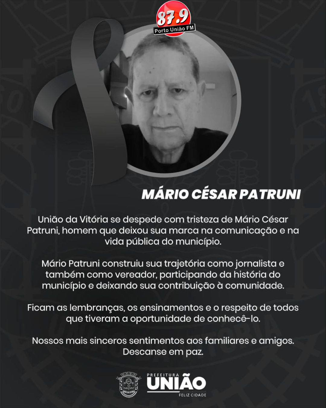 Morre aos 72 anos o jornalista e ex-vereador Mário César Patruni