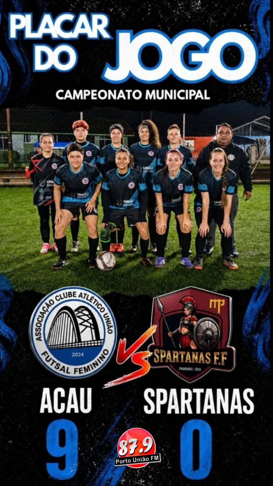 Domínio Total ACAU Futsal Feminino Goleia Spartanas por 9 a 0 no Campeonato Municipal