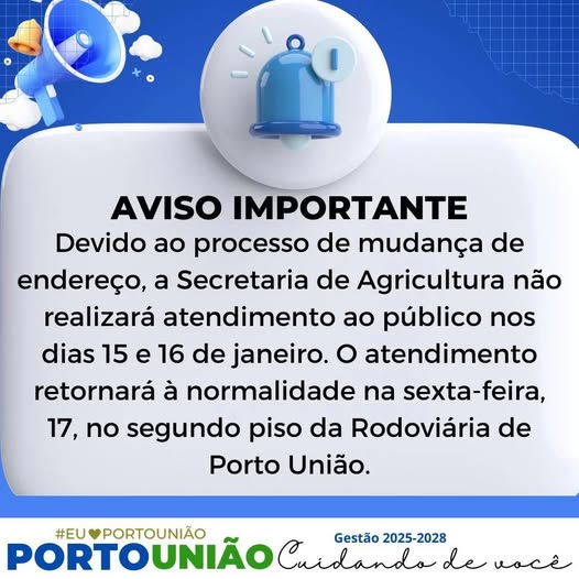 SECRETARIA DA AGRICULTURA DE PORTO UNIÃO