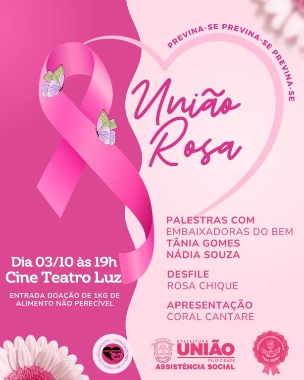 Outubro Rosa em União da Vitória: Programação mobiliza comunidade pela saúde da mulher