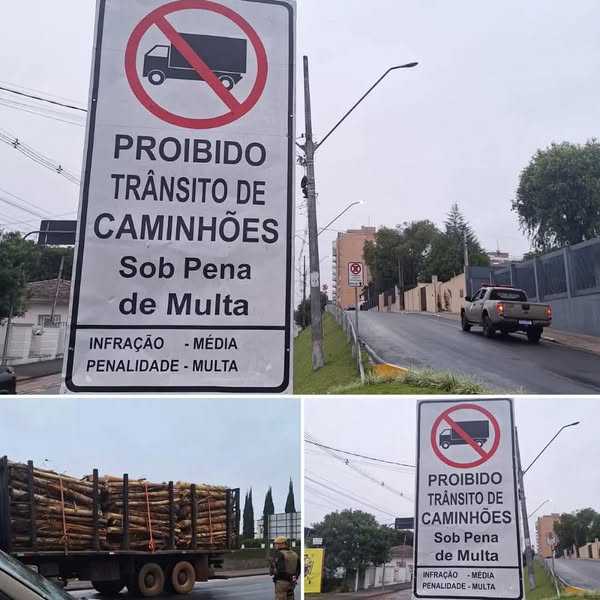 REALZADA A OPERAÇÃO DE TRÂNSITO EM PORTO UNIÃO EM RUAS PROÍBIDAS PARA TRÁFICO DE CAMINHÕES