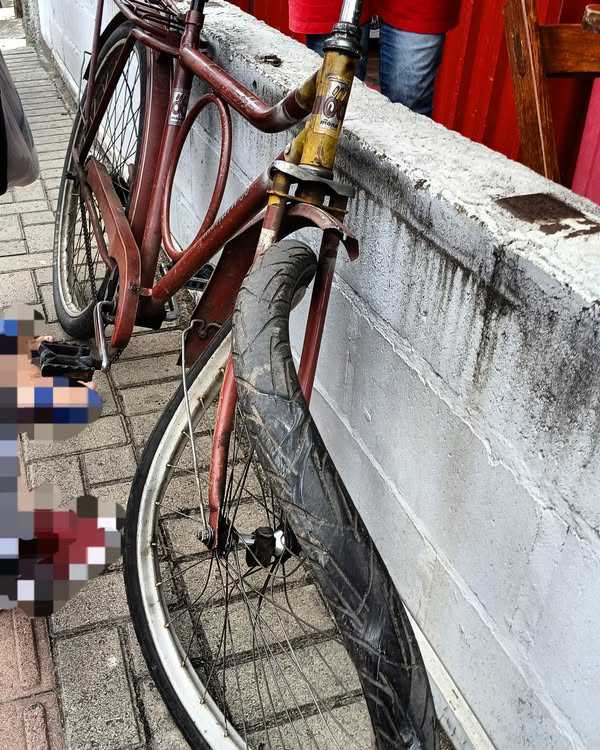 CICLISTA FICA FERIDA EM COLISÃO COM AUTOMÓVEL NO SANTA ROSA EM PORTO UNIÃO