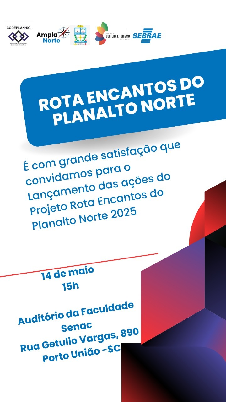 Turismo: Porto União será sede de evento regional nesta quarta-feira 14