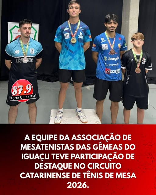 Mesatenistas de Porto União conquistam cinco medalhas no estadual em Jaraguá do Sul
