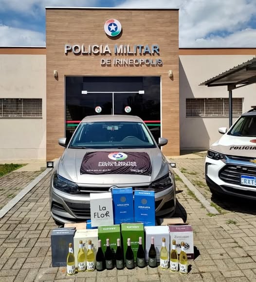 CAIXAS DE VINHO SÃO APREENDIDAS POR DESCAMINHO EM IRINEÓPOLIS